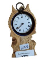 SILVER POCKET WATCH IN CARVED CASE