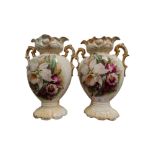 PAIR OF VICTORIAN VASES A/F