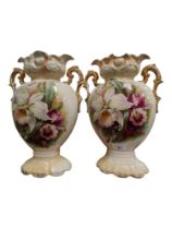 PAIR OF VICTORIAN VASES A/F