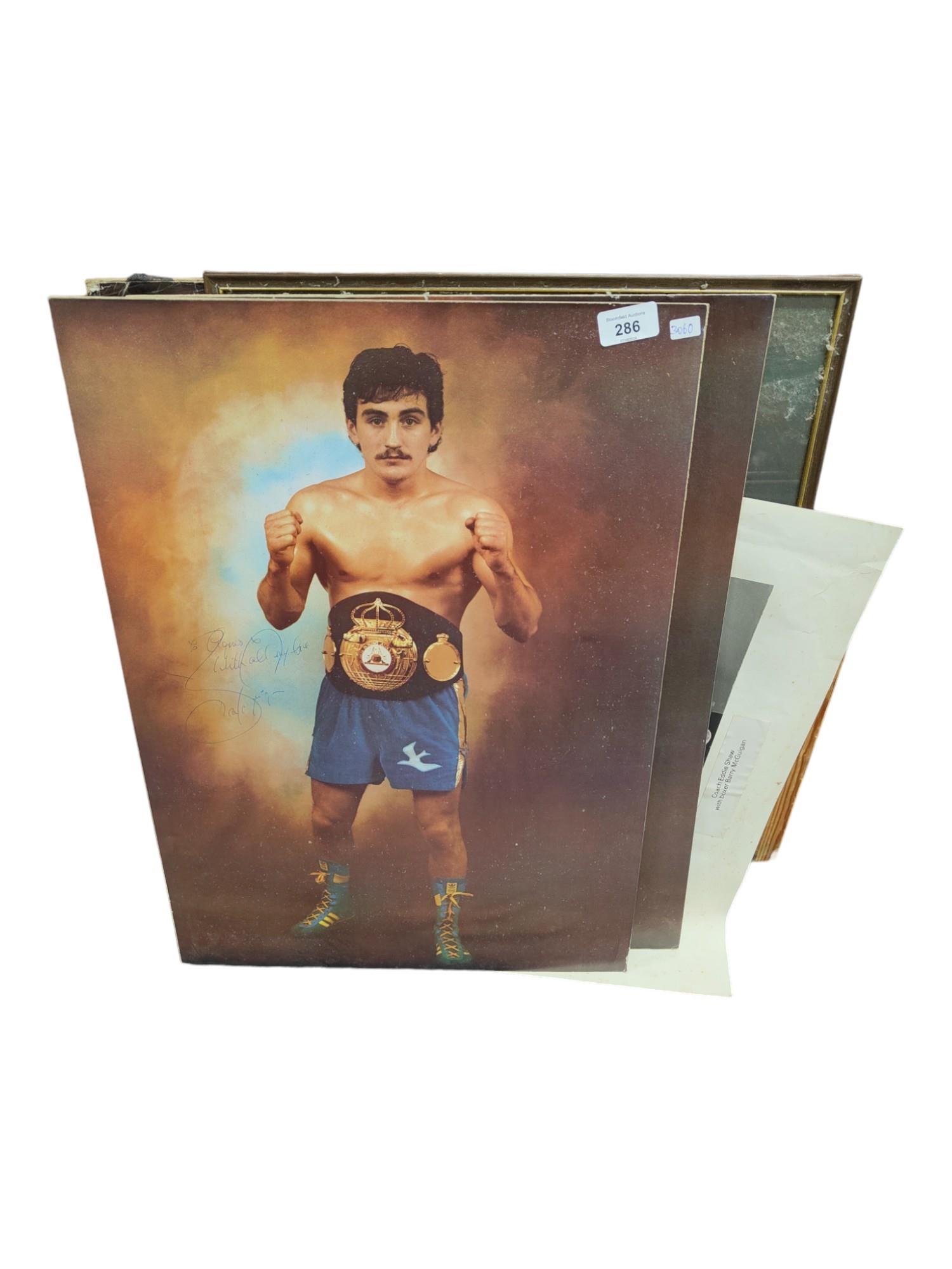 QUANTITY OF BARRY MCGUIGAN PHOTOS - SOME AUTOGRAPHED