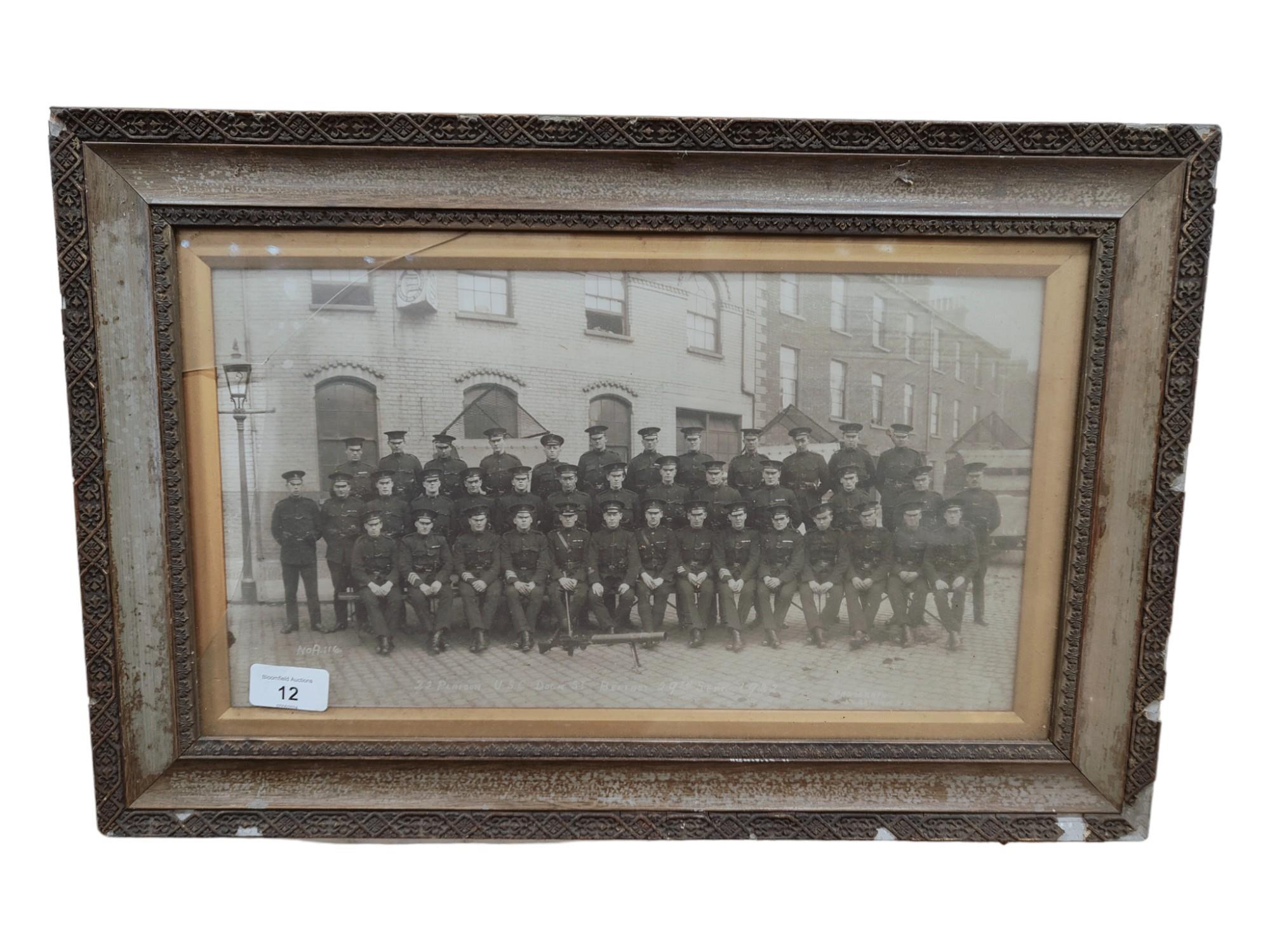 OLD USC (ULSTER SPECIAL CONSTABULARY) PHOTO - DOCK STREET, BELFAST 1922