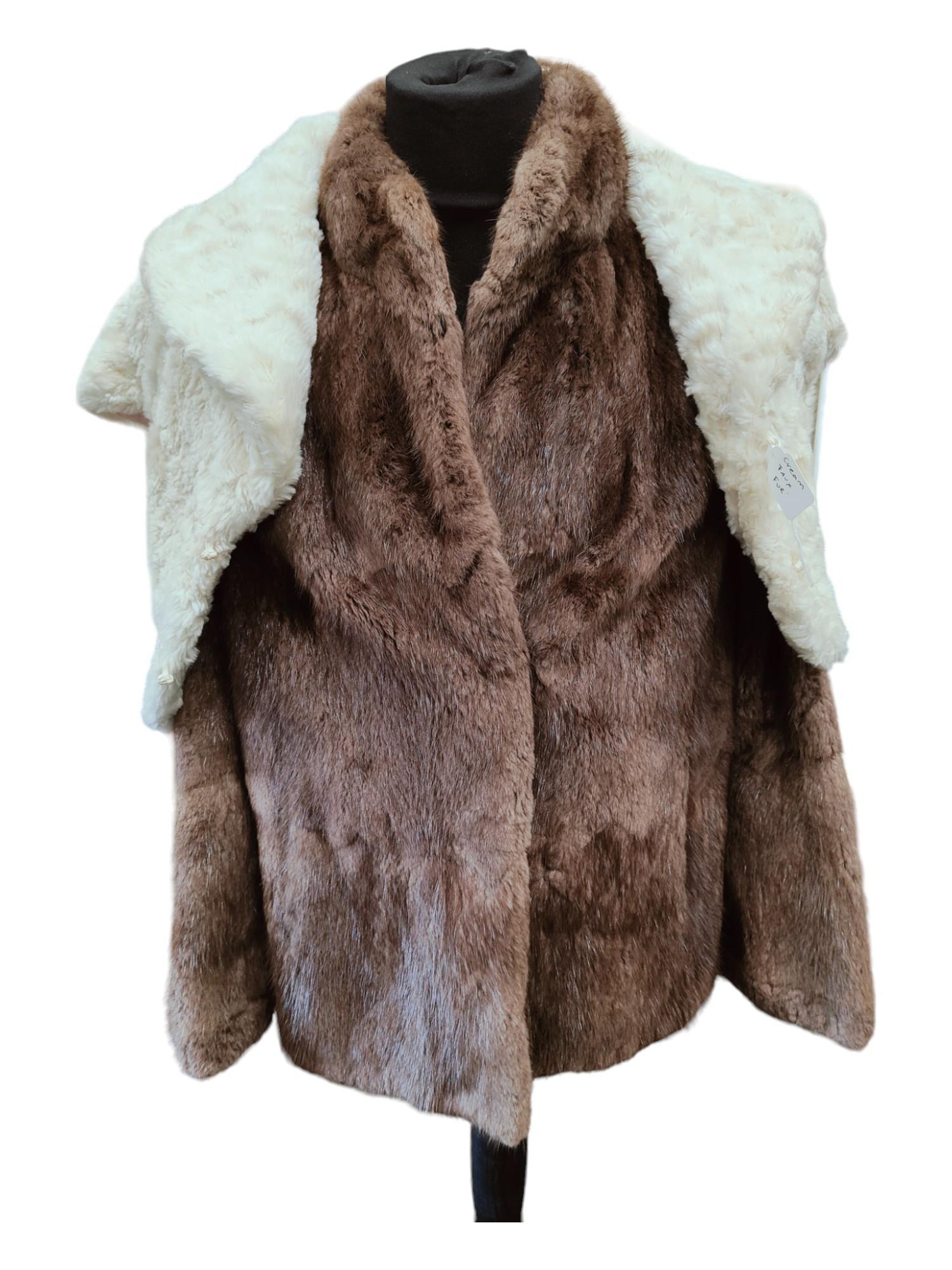 FUR COAT AND FUR WRAP