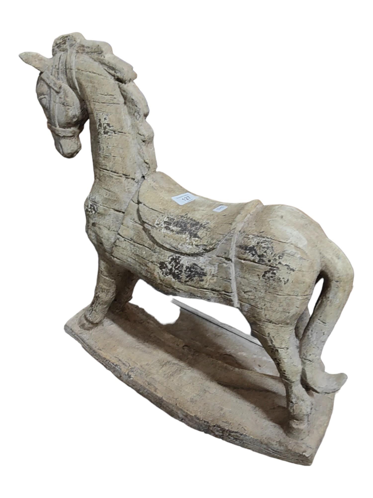 CERAMIC ROCKING HORSE 55CM HIGH