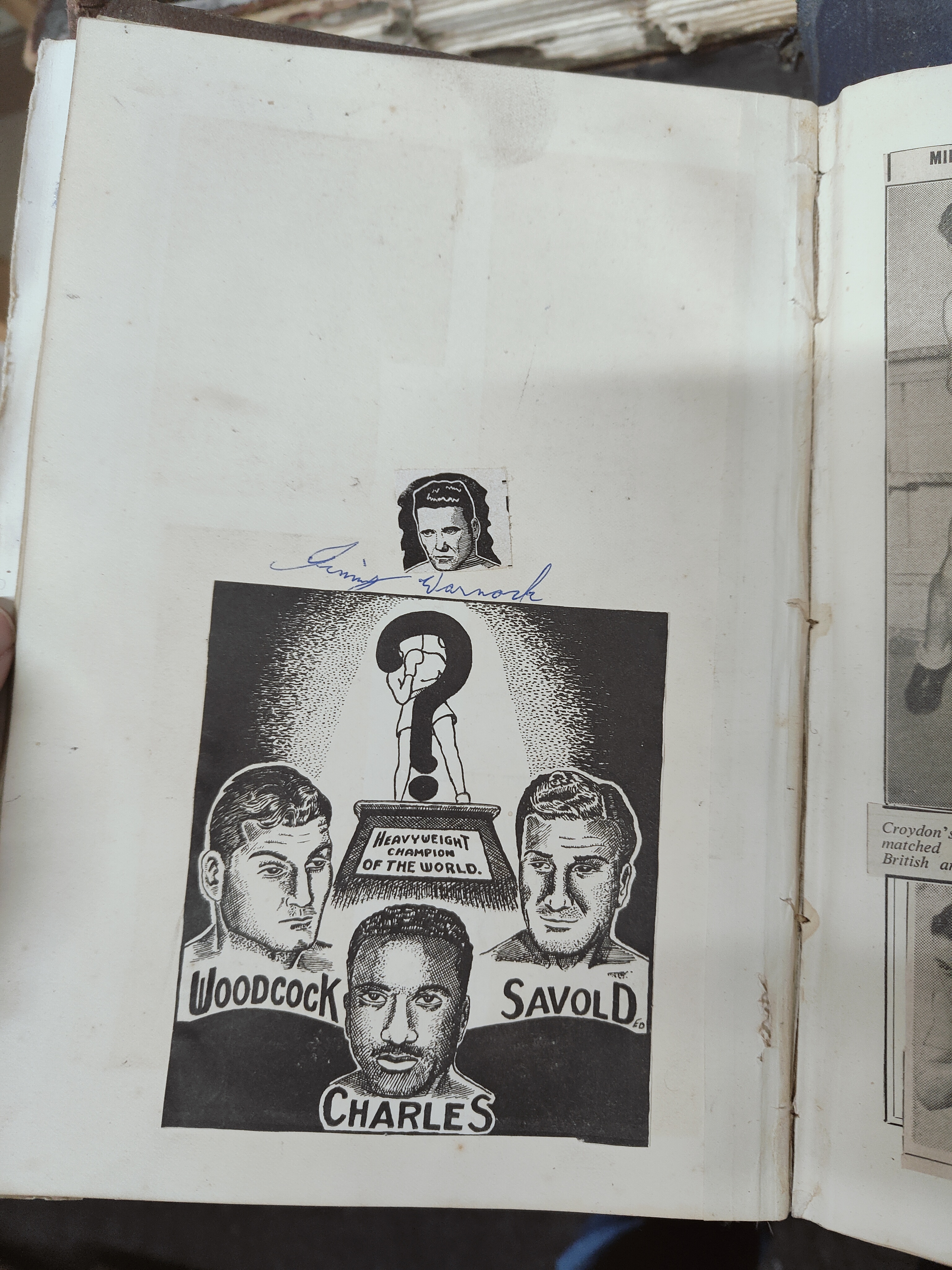 5 BOXING SCRAP BOOKS - LARGE QUANTITY OF NEWSPAPER CLIPPINGS, PHOTOGRAPHS & AUTOGRAPHS ETC - Image 17 of 20