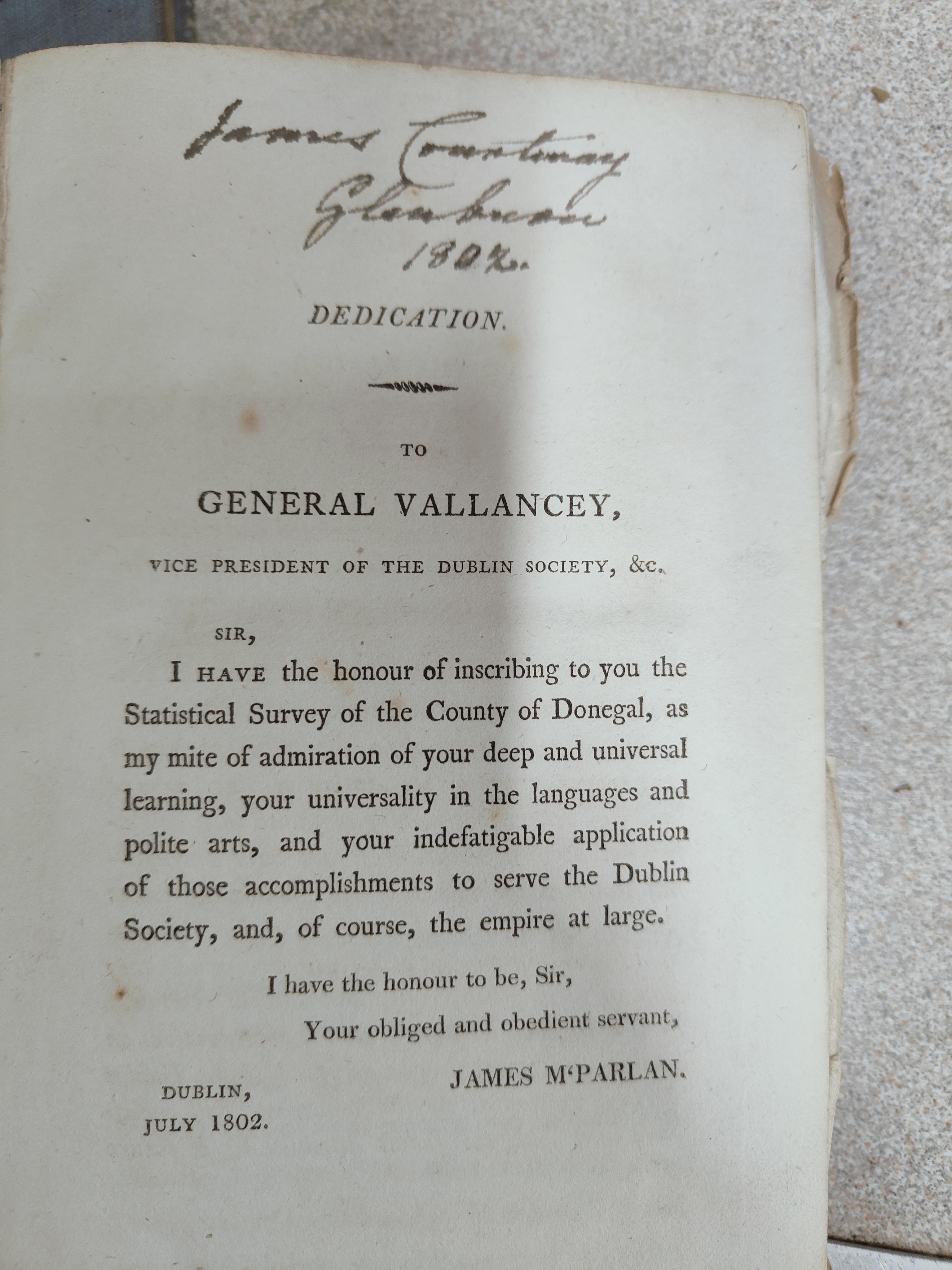 RARE ANTIQUE IRISH BOOK: SURVEYS OF DONEGAL AND TYRONE 1802 - Image 7 of 7