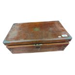 BRASS BOUND VICTORIAN WRITING SLOPE & CONTENTS
