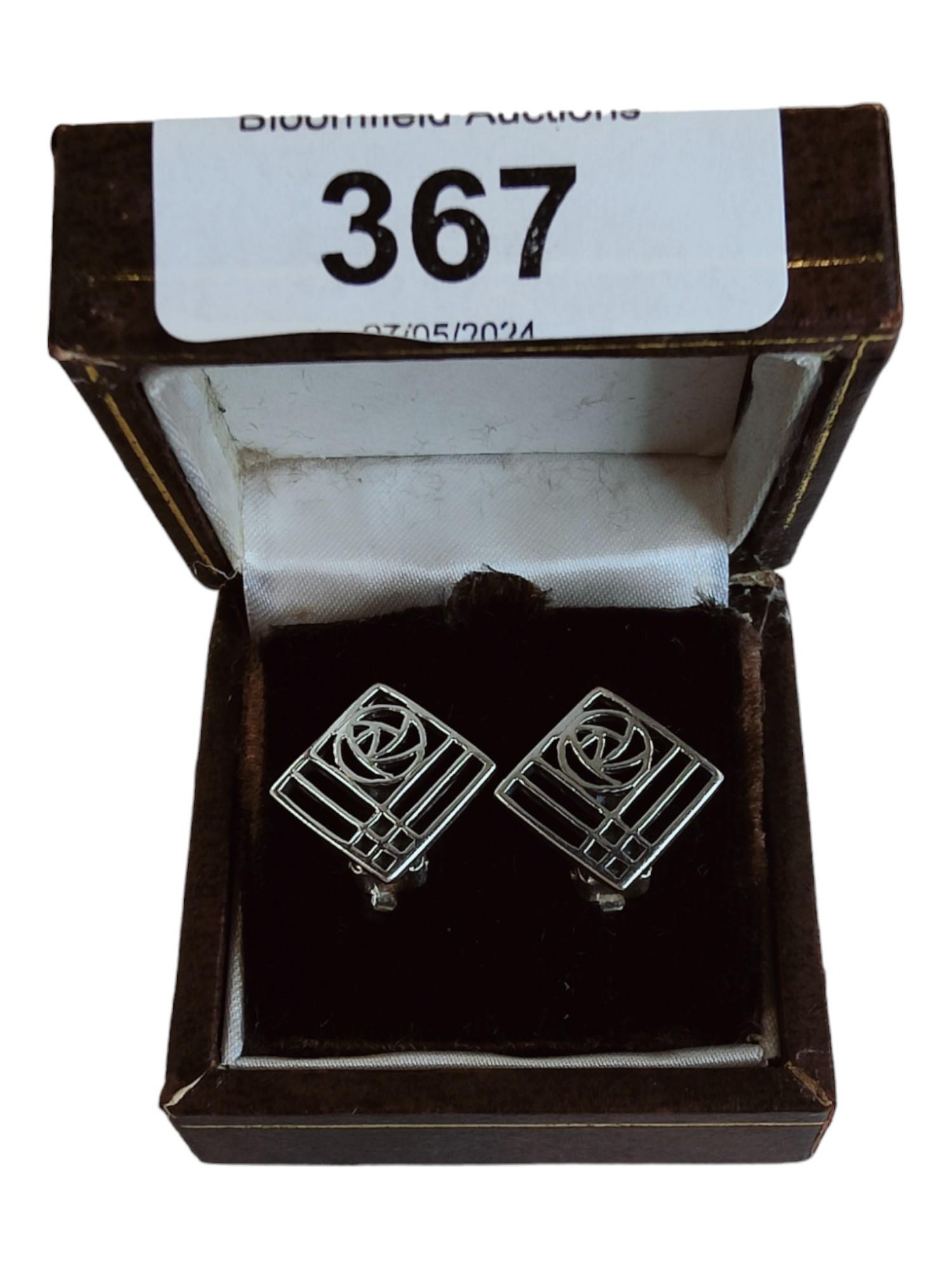 PAIR OF SILVER CHARLES RENEE MACINTOSH CLIP ON EARRINGS