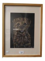 SIGNED MIXED MEDIA - 'LUCY' THE BORDER TERRIER