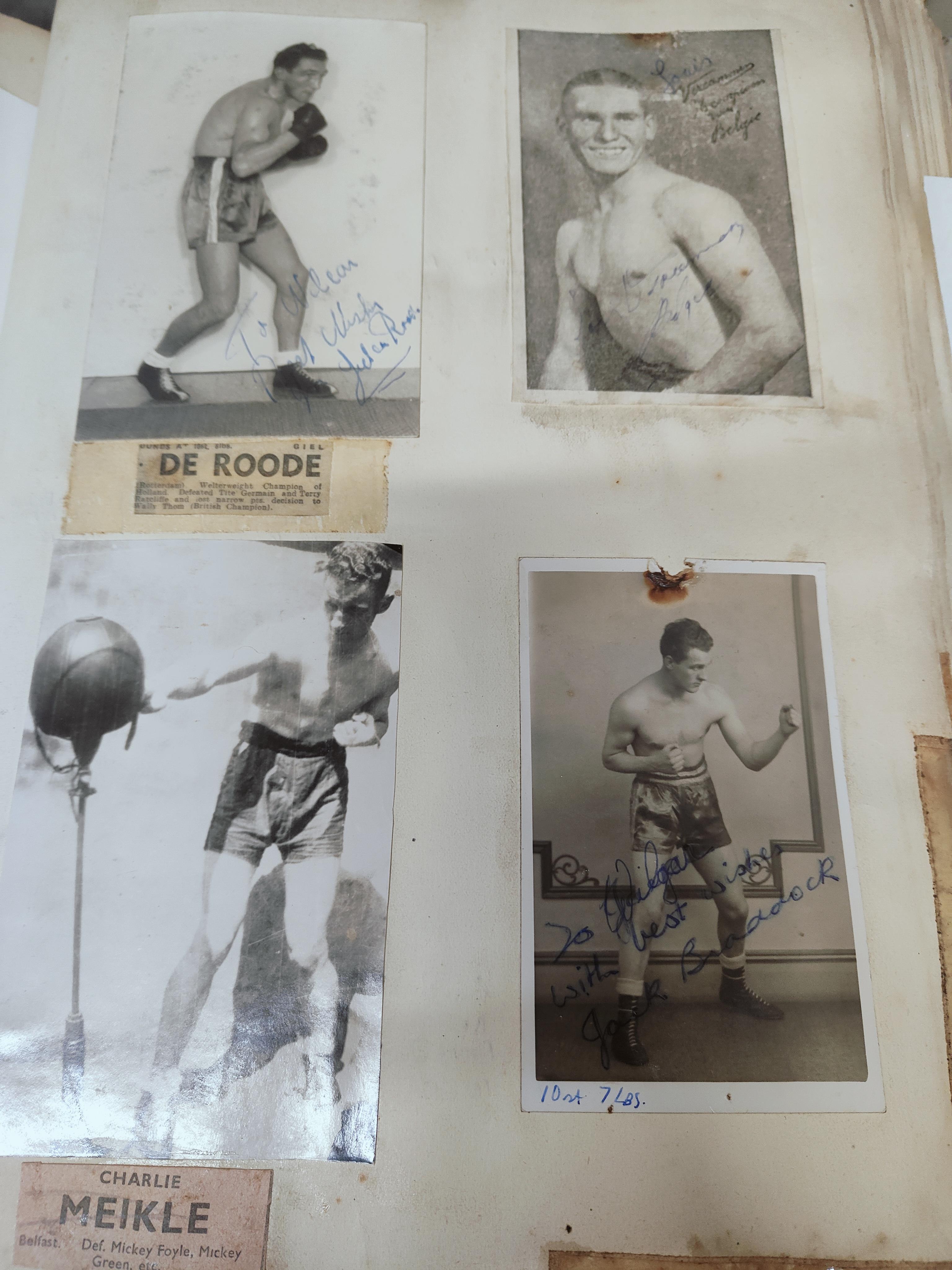 5 BOXING SCRAP BOOKS - LARGE QUANTITY OF NEWSPAPER CLIPPINGS, PHOTOGRAPHS & AUTOGRAPHS ETC - Image 7 of 20