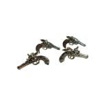 2 X PAIRS OF 'GUN' CUFFLINKS