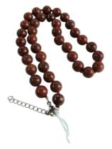 BROWN AGATE BEAD NECKLACE