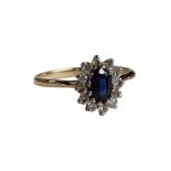 9 CARAT GOLD SAPPHIRE & DIAMOND RING