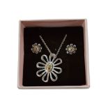 SILVER NECKLACE AND EARRING SET
