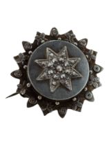VICTORIAN WHITE METAL MOURNING BROOCH