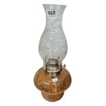 AMBER GLASS WALL HANGING OIL LAMP