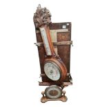 OLD BAROMETER, CLOCK AND TROUSER PRESS
