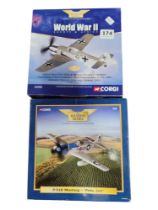 2 CORGI PLANES: BLACK DOUBLE CHEVRON & MUSTANG