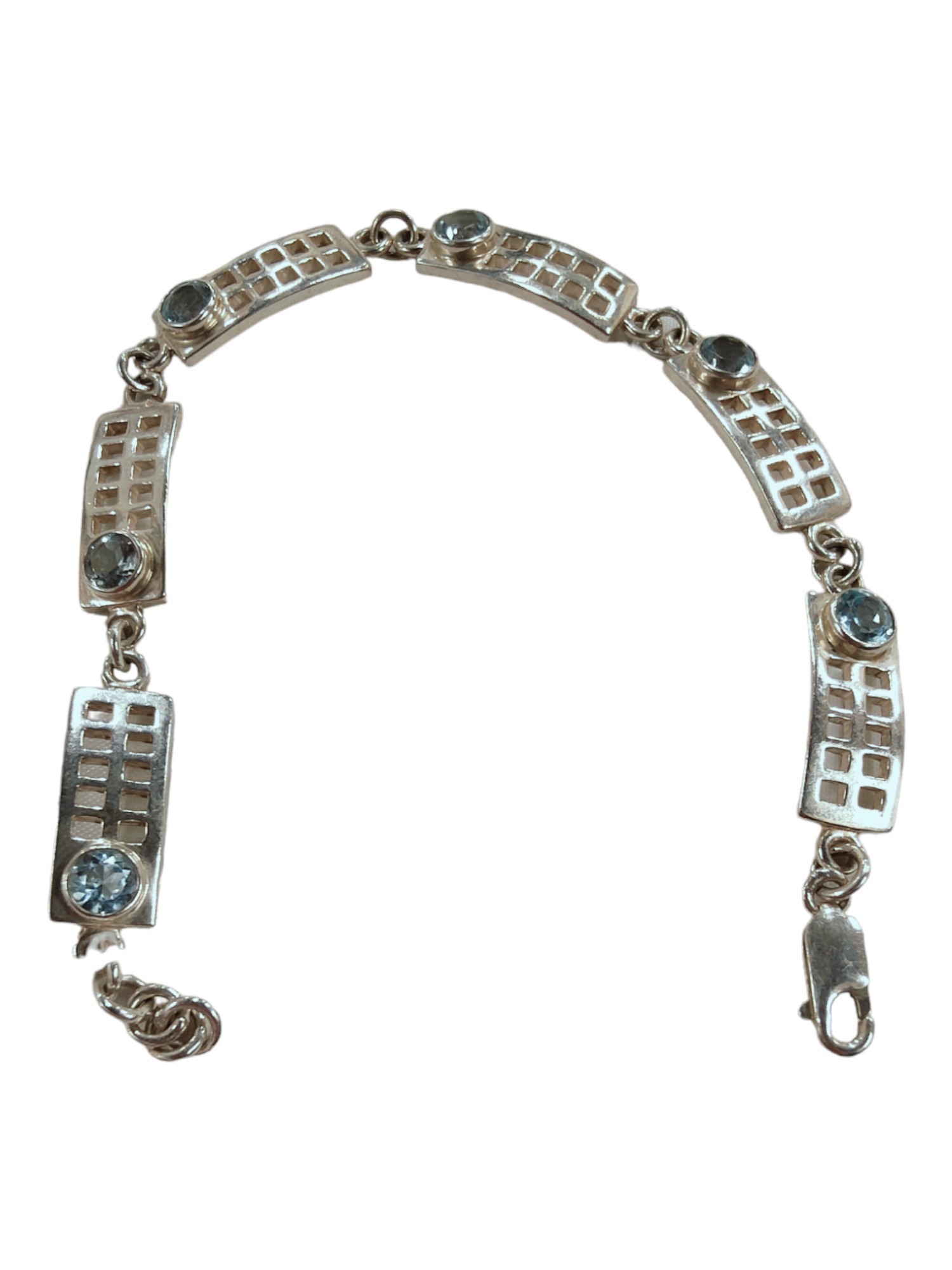 SILVER CHARLES RENEE MACINTOSH BLUE TOPAZ BRACELET