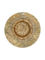 LARGE DECORATIVE BRASS ART NOUVEAU CHARGER