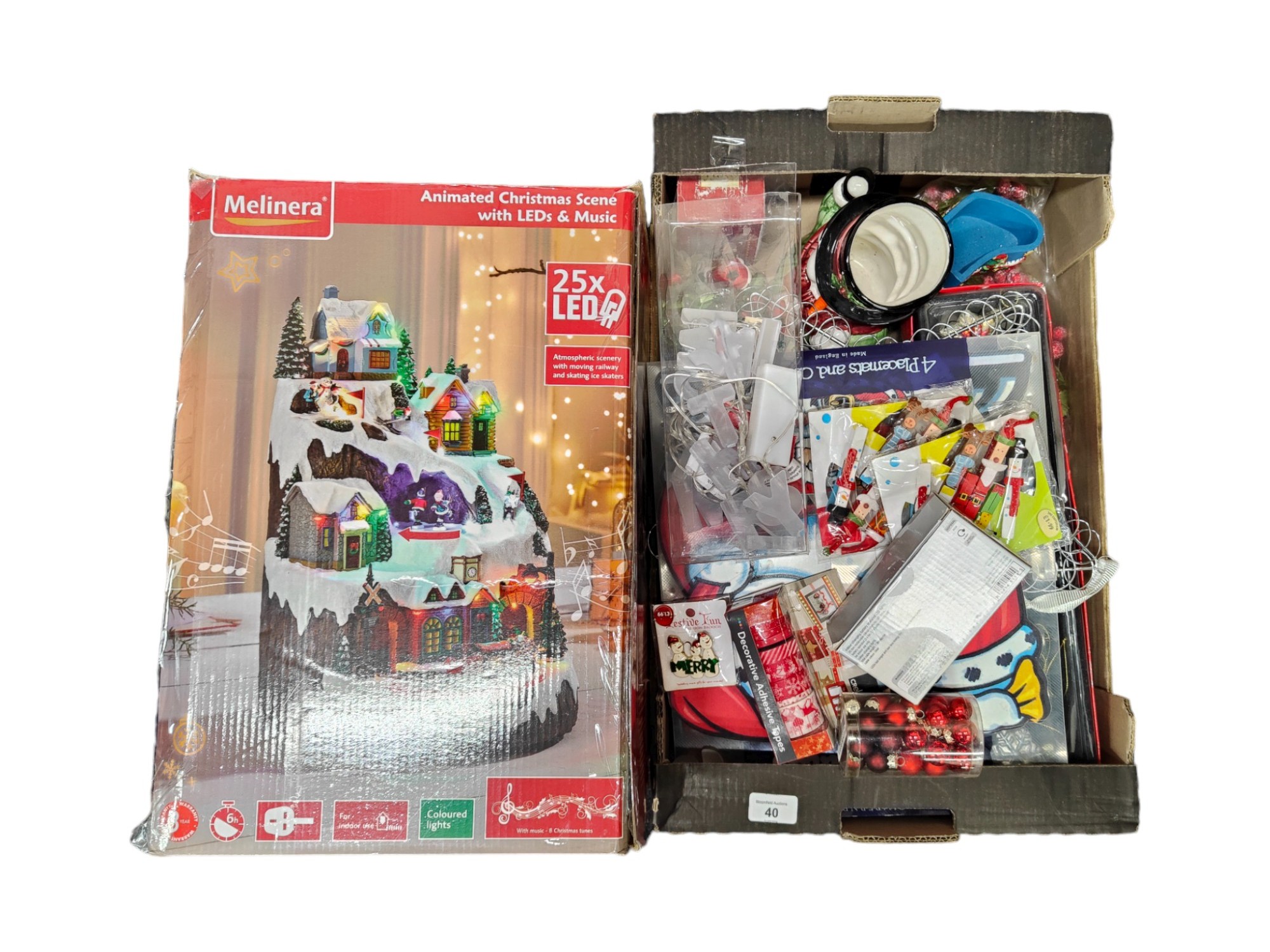 2 BOXES OF CHRISTMAS ITEMS