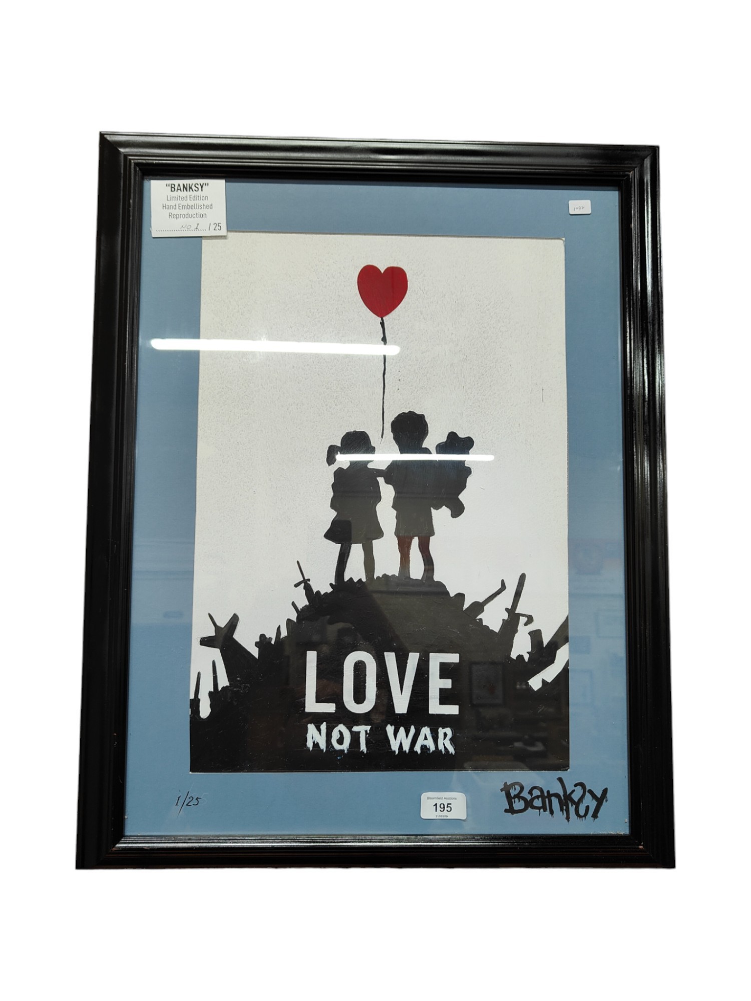 BANKSY LTD EDITION HAND EMBELLISHED REPRODUCTION