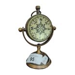 SMALL BRASS NAUTICAL DESK TOP CLOCK/COMPASS