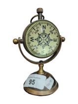 SMALL BRASS NAUTICAL DESK TOP CLOCK/COMPASS