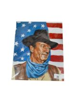 ORIGINAL OIL PAINTING - JOHN WAYNE - BY WALKER