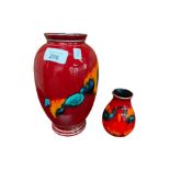 2 POOLE POTTERY VASES 1 LARGE 1 SMALL