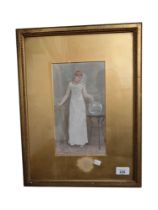 ANTIQUE FRAMED WATERCOLOUR "THE FISH BOWL" BY E.K.JOHNSON