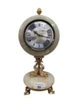 ONYX & BRASS MANTLE CLOCK