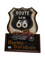 HARLEY DAVIDSON ROUTE 66 SIGN 55cm X 40cm