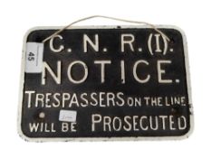 SMALL CAST IRON SIGN - G.N.R (I)