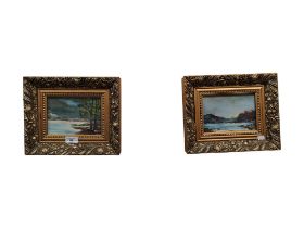 PAIR OF OILS ON BOARD - LOCAL SCENES