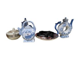 QUANTITY OF TEAPOTS & COLLECTABLE PLATES