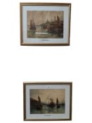 DAVID ARTIN PAIR WATERCOLOURS SEAS SCAPES