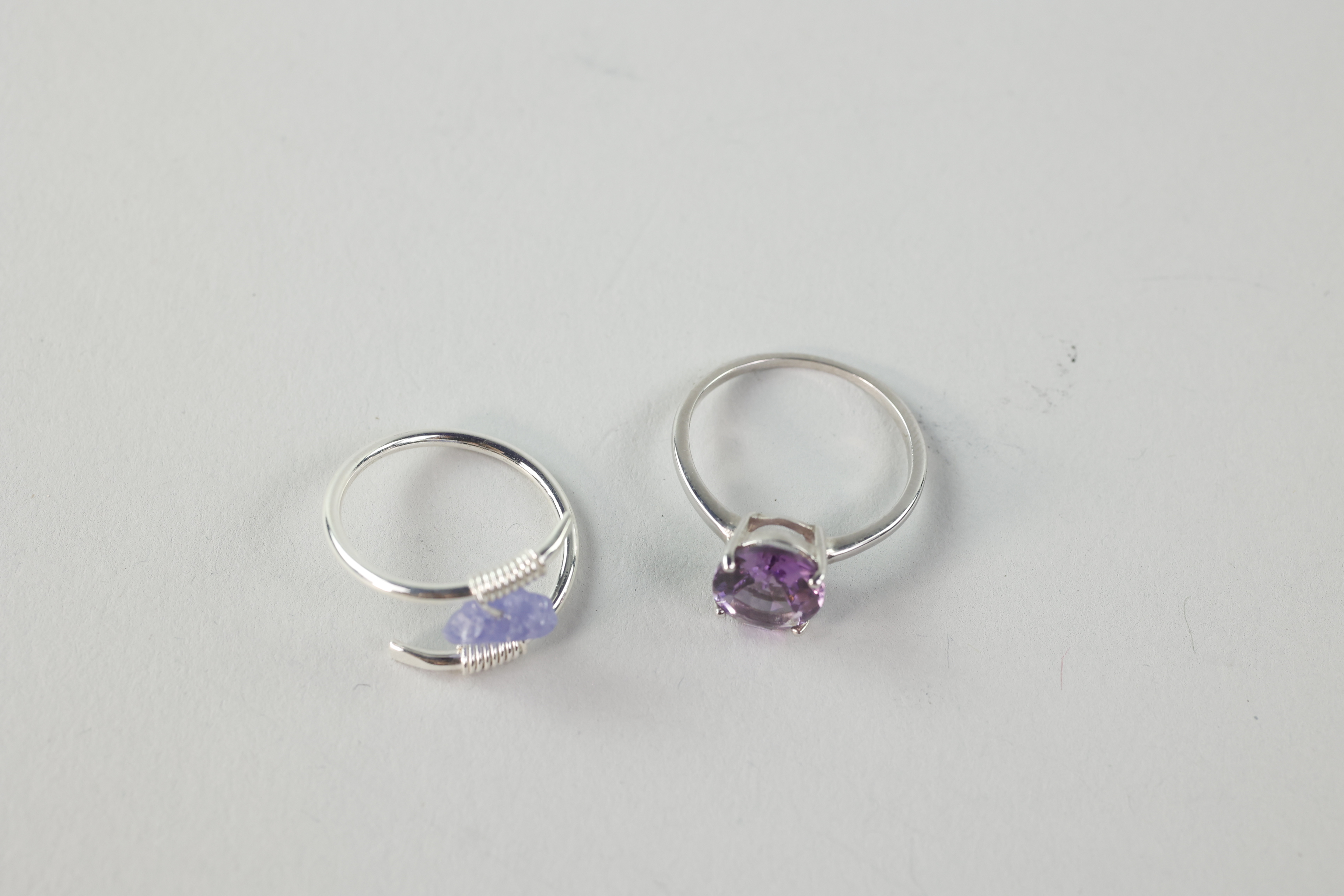 925 Amethyst Rings Earrings Necklaces - Image 22 of 30