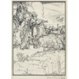 BELL (ROBERT ANNING) 'King Griselbeard', ORIGINAL PEN AND INK ILLUSTRATION for 'Grimm's Househol...
