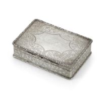 A MILLARD FILLMORE SILVER CARD CASE, A CHRISTMAS GIFT FROM HIS WIFE. A English bright cut silver...