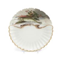 A RUTHERFORD B. HAYES PRESIDENTIAL SERVICE FISH PLATE. A Haviland and Co. porcelain fish plate w...