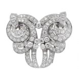 DIAMOND DOUBLE-CLIP BROOCH,