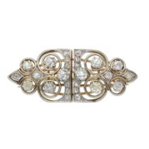 DIAMOND DOUBLE-CLIP BROOCH