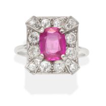 PINK SAPPHIRE AND DIAMOND RING