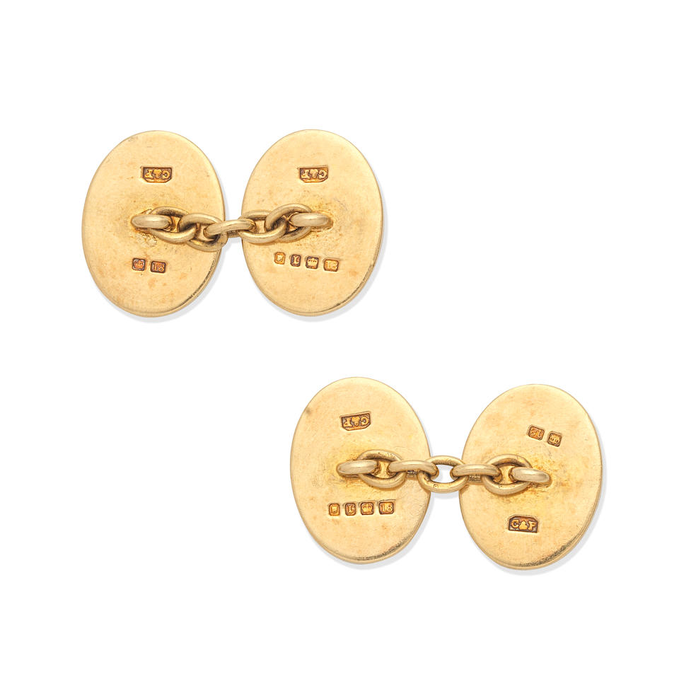 GOLD CUFFLINKS, - Image 2 of 2