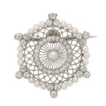 BELLE EPOQUE SEED PEARL AND DIAMOND BROOCH,