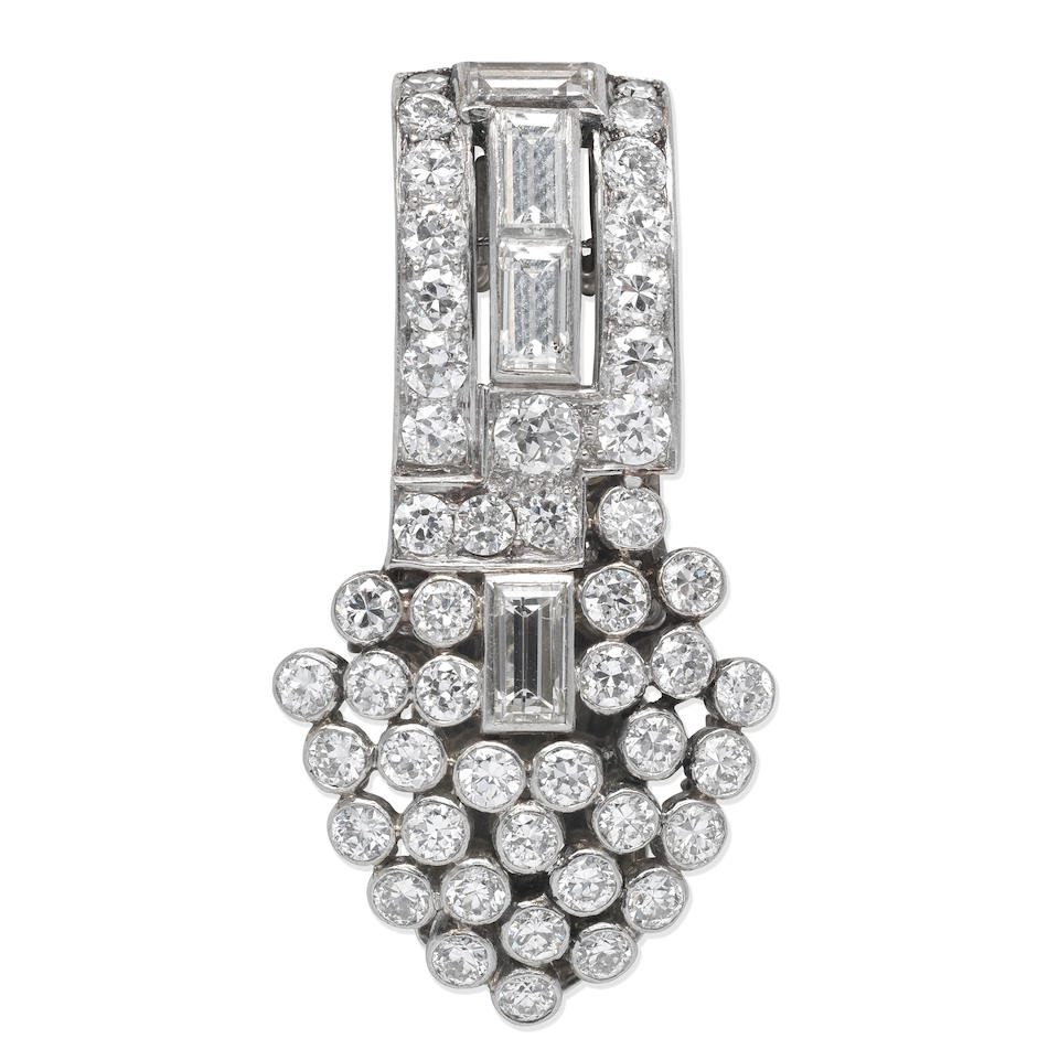 DIAMOND CLIP BROOCH,