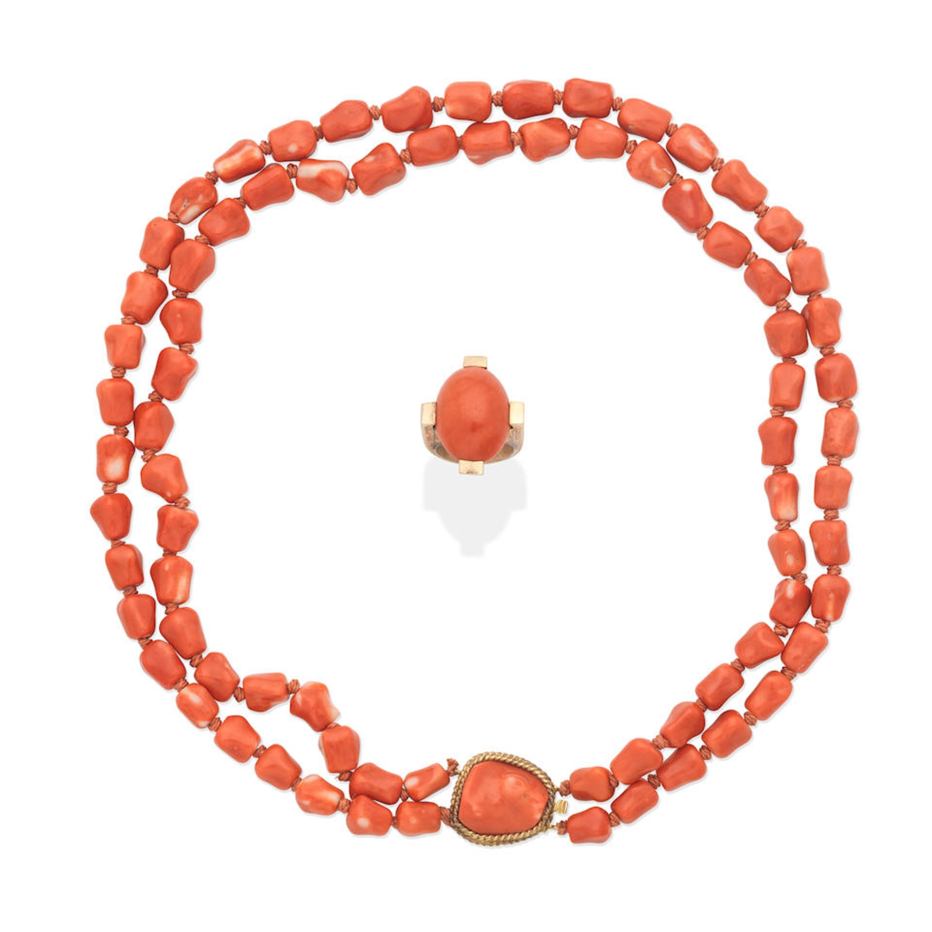 CORAL NECKLACE AND RING (2)