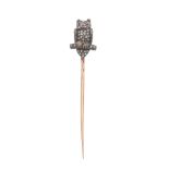 RUBY AND DIAMOND OWL STICK PIN,