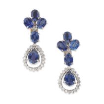 SAPPHIRE AND DIAMOND EARRINGS