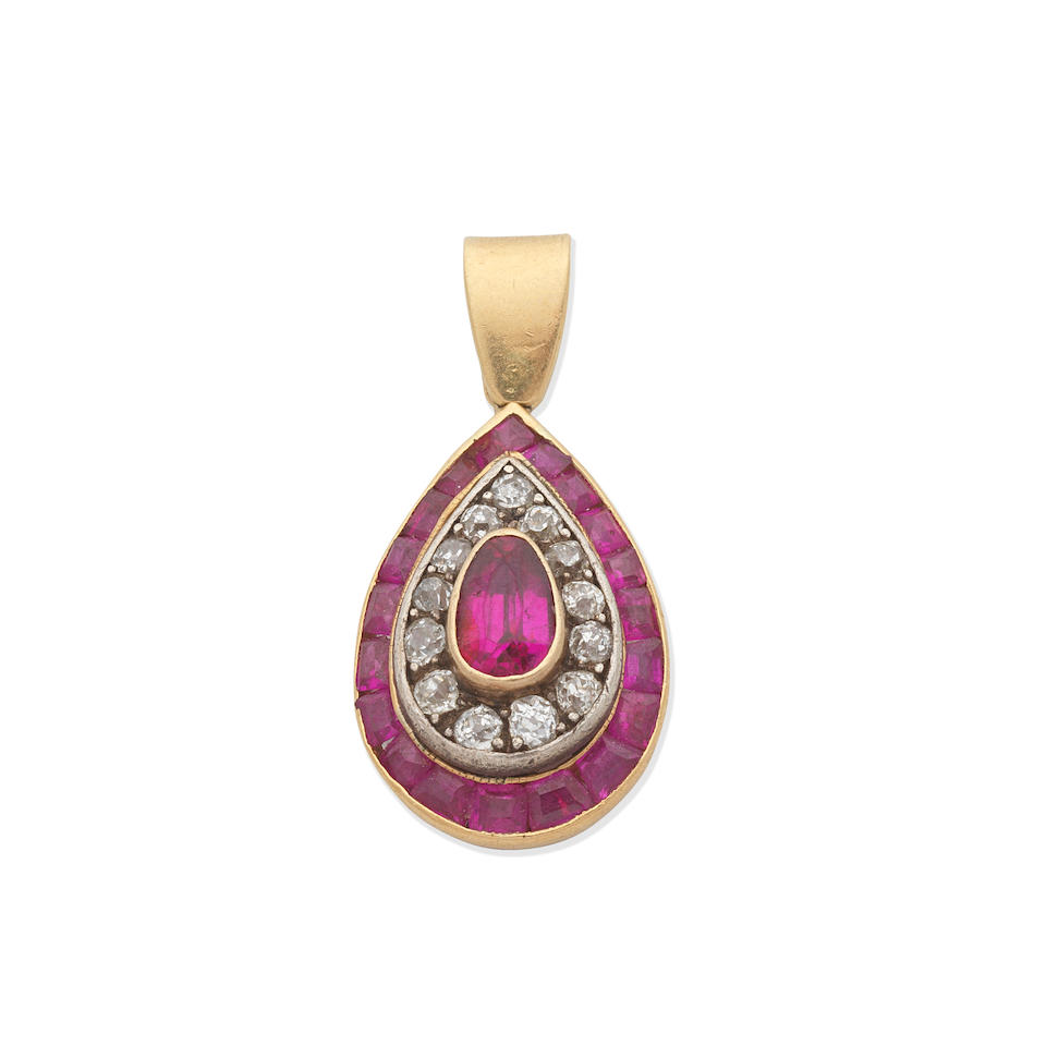 RUBY AND DIAMOND PENDANT